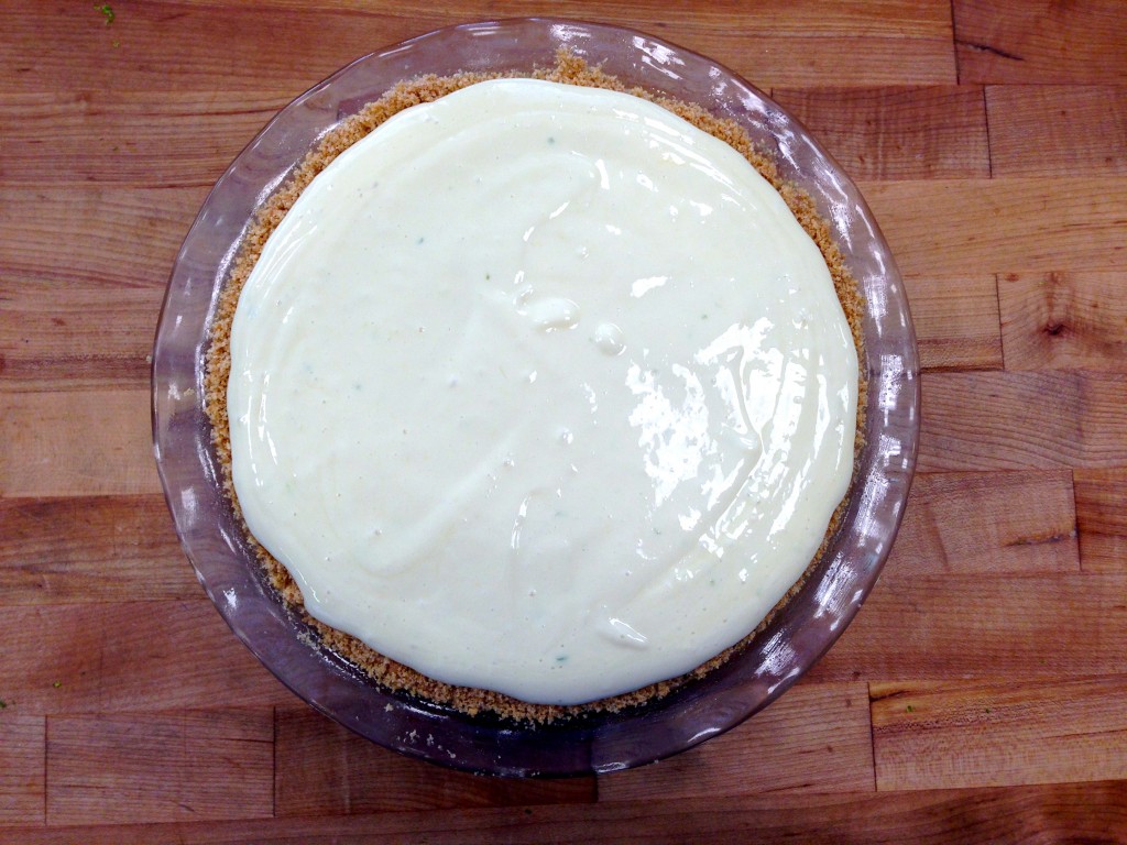 Smooth out the batter before baking.  #KeyLimePie #Easy #Recipe