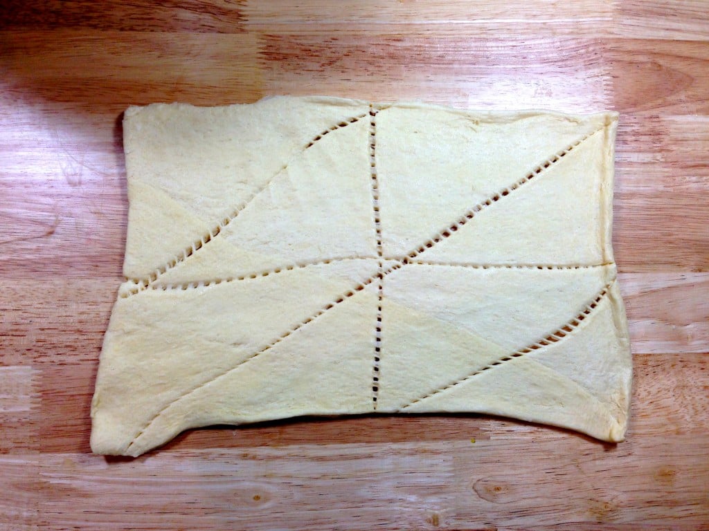 Unroll the crescent roll dough in one piece #Pumpkin #Cheesecake #Crescent #Rolls