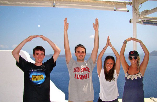 O-H-I-O with fellow Buckeyes in Santorini | The Hungry Traveler Interview with Hannah Casey: An American Expat in Dubai  | The Hungry Traveler