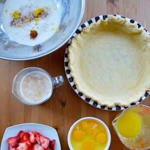 Strawberry Buttermilk Chess Pie