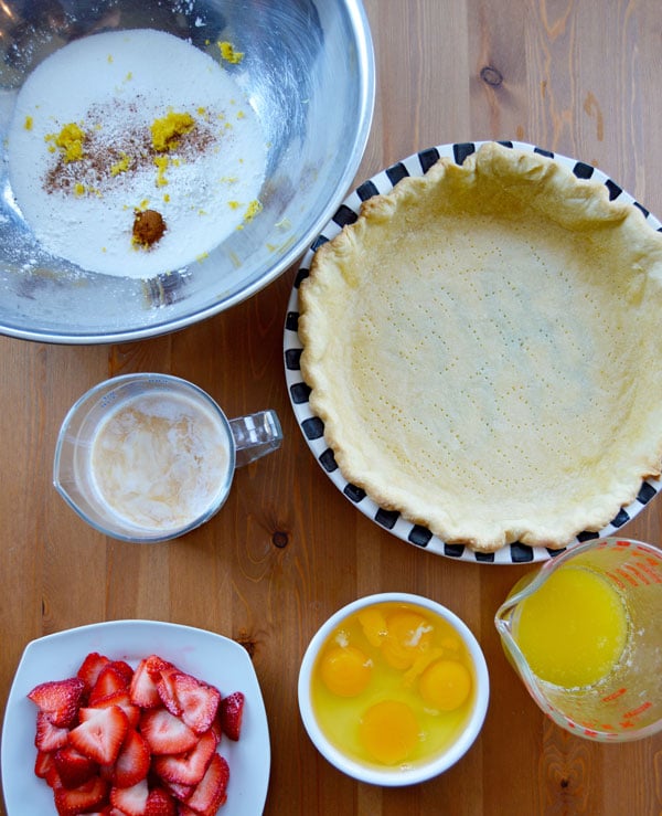 Strawberry Buttermilk Chess Pie