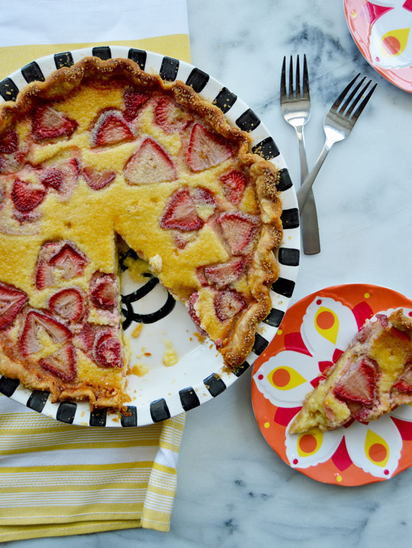 Strawberry Buttermilk Chess Pie