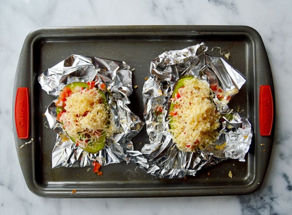 Baked Avocado - Take an avocado, filled it with pico de gallo, top it with shredded cheese and baked until melty and warm. Delicious and healthy! 