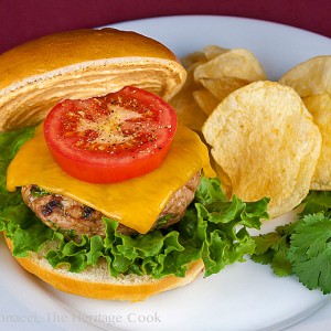 Grilled Turkey Burgers with Harissa Aioli from The Heritage Cook