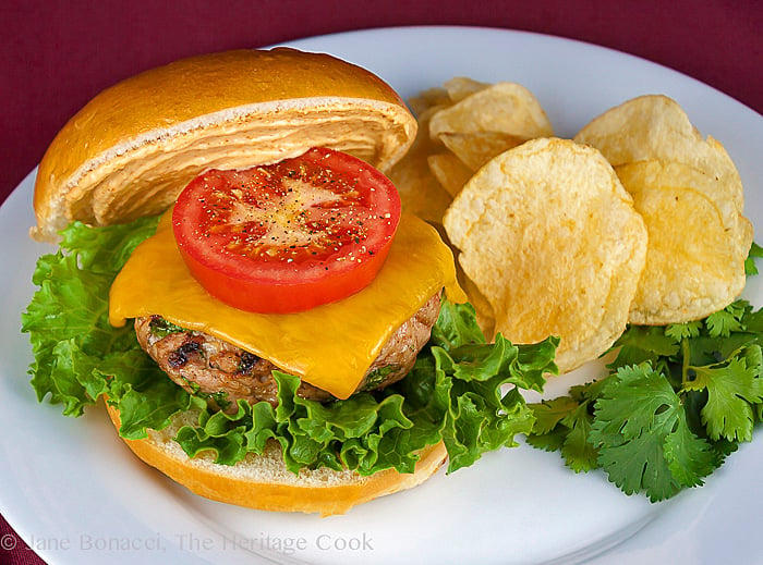 Grilled Turkey Burgers with Harissa Aioli from The Heritage Cook