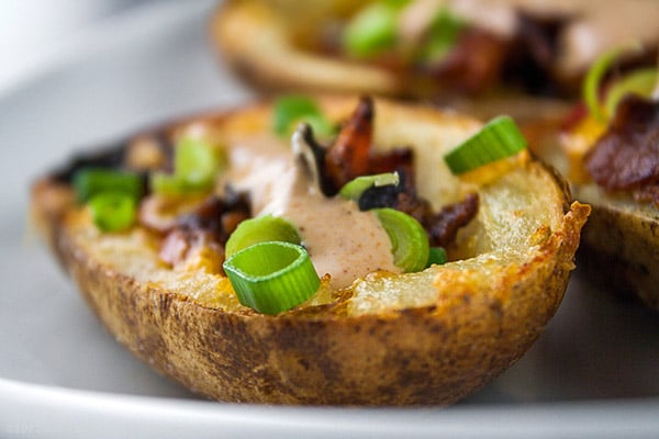 Fully Loaded Green Chile Potato Skins from The Heritage Cook