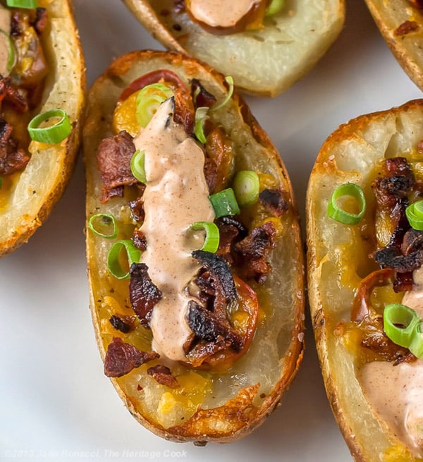 Fully Loaded Green Chile Potato Skins from The Heritage Cook