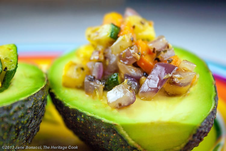 Vegetable and Shrimp Stuffed Avocados | The Heritage Cook