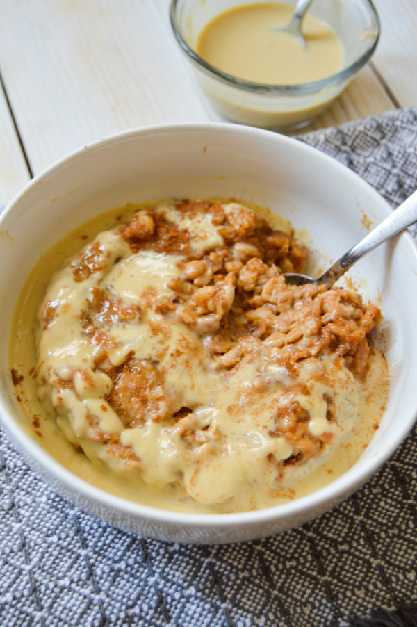 Pumpkin Oatmeal with Maple Pouring Cream | www.thehungrytravelerblog.com