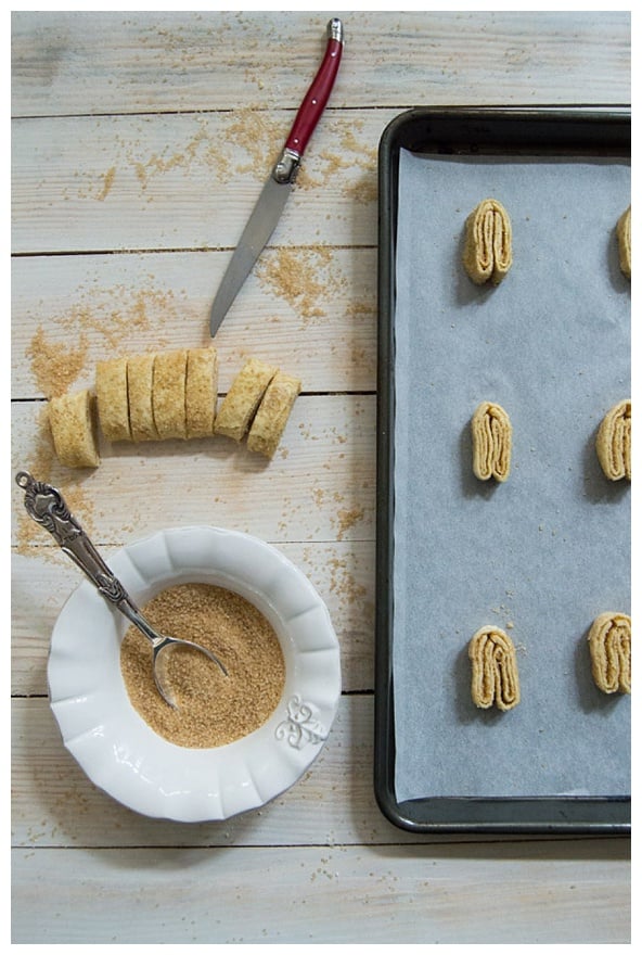 palmiers on the baking sheet