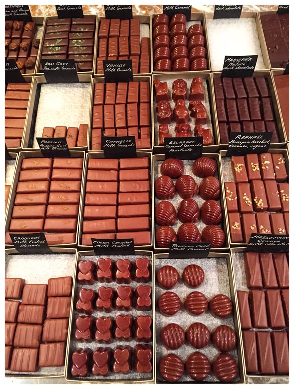 Chocolates from Frederic Blondeel on the Brussels Beer and Chocolate Tour