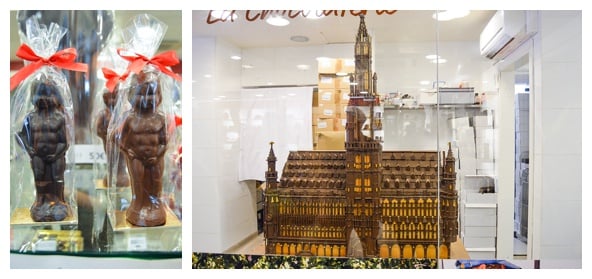 Chocolate sculptures on the Brussels Beer and Chocolate Tour