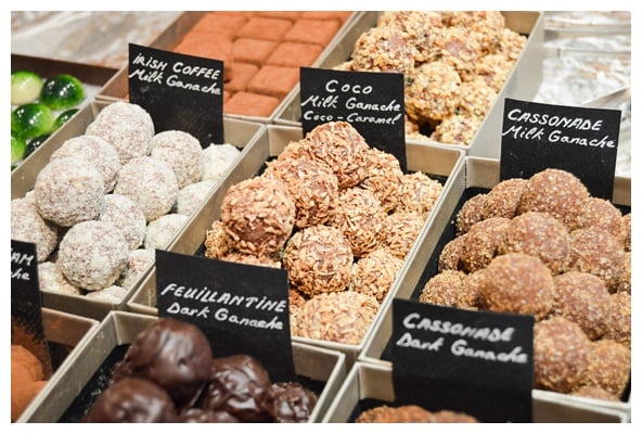 The chocolate truffles at Frederic Blondeel on the Brussels Beer and Chocolate Tour