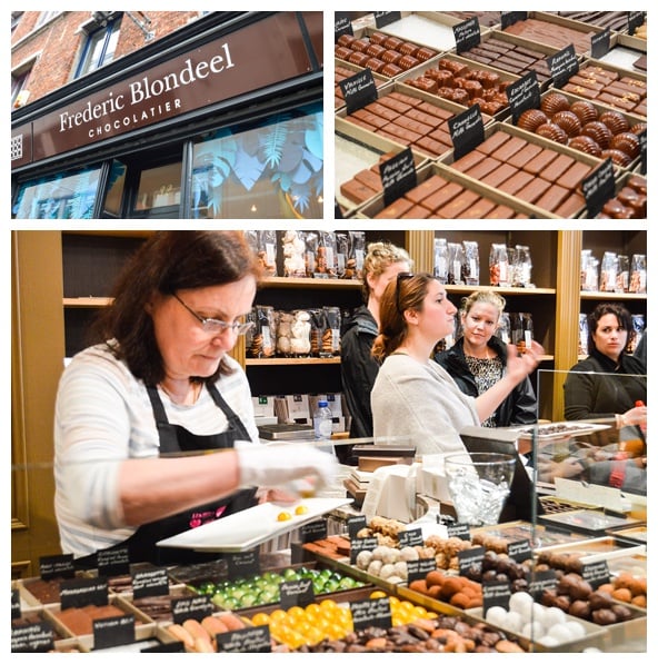 Gourmet Chocolates at Frederic Blondeel on the Brussels Beer and Chocolate Tour