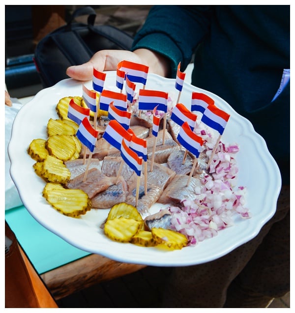 Herring from Vis Plaza Fish Shop | Eating Amsterdam Food Tour - Jordaan Food and Canals Tour