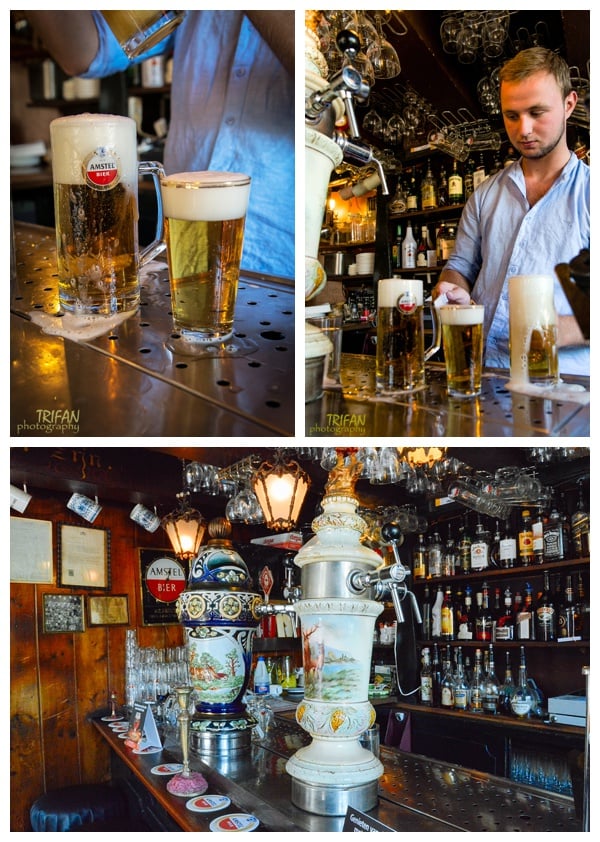 The beer taps at Cafe Papeneiland | Eating Amsterdam Food Tour - Jordaan Food and Canals Tour 