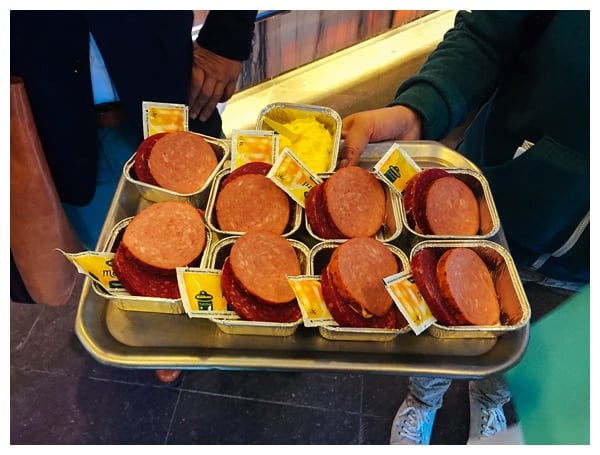 A sample of sausage at Butcher Louman | Eating Amsterdam Food Tour - Jordaan Food and Canals Tour