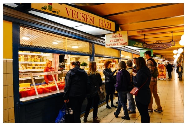 A vendor at the Great Market on the Taste Hungary Budapest Food Tour