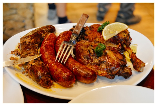 A sample of sausage and meat on the Taste Hungary Budapest Food Tour