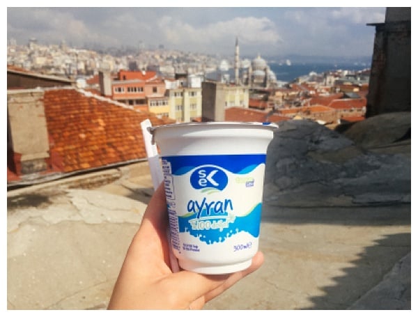 ayran yogurt drink on Istanbul Grand Bazaar Tour