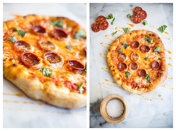 Hot Honey and Soppressata Pizza is an unexpected but perfect twist on a traditional pizza. Sweet, spicy and completely mind-blowing! 