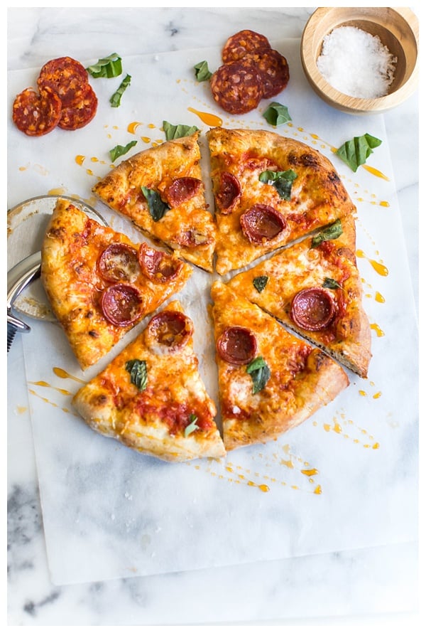 Spicy Honey Soppressata Cast Iron Skillet Pizza