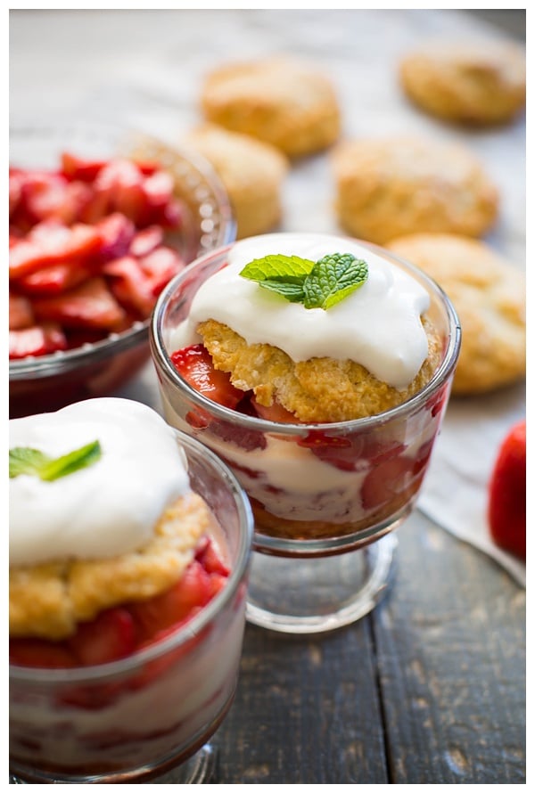 Strawberry Shortcake -- This is my favorite recipe from childhood with sweet strawberries, flakey biscuits, and rich whipped cream. Don't forget a scoop of vanilla ice cream to take it over the top!