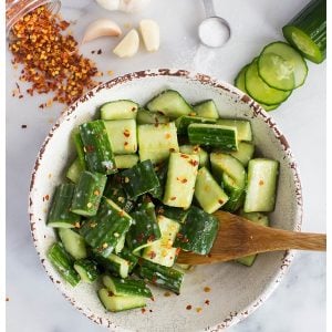 Cucumber Salad with Garlic is an easy side dish that is healthy and flavorful.