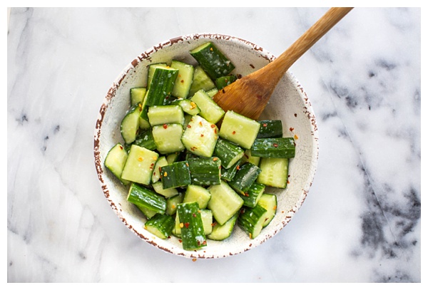 Cucumber Salad with Garlic is an easy side dish that can be thrown together with just a few ingredients. It's flavorful and healthy and can be dressed up or down for any occasion. 