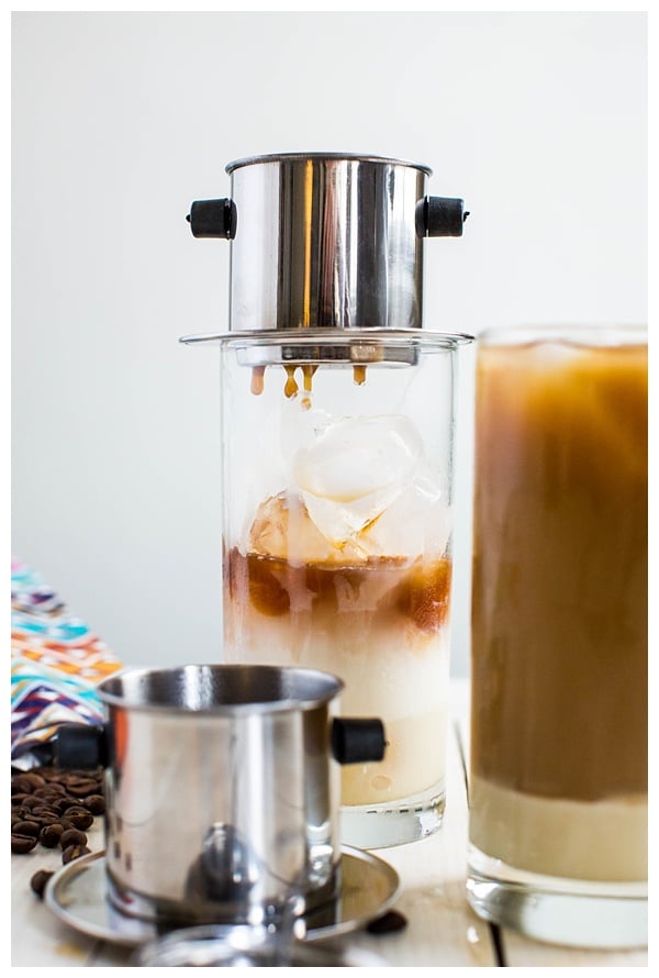 Vietnamese Iced Coffee is a refreshing beverage made from strong dark roast coffee, creamy sweetened condensed milk, and ice. It's intense and delicious! 